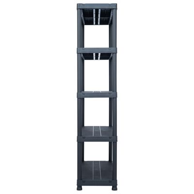 vidaXL Raft de depozitare, negru, 80 x 40 x 180 cm, plastic, 250 kg