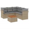 vidaXL Set canapele de grădină cu perne, 6 piese, bej, poliratan