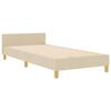 vidaXL Cadru de pat cu headboard Crem 90 x 200 cm țesătură