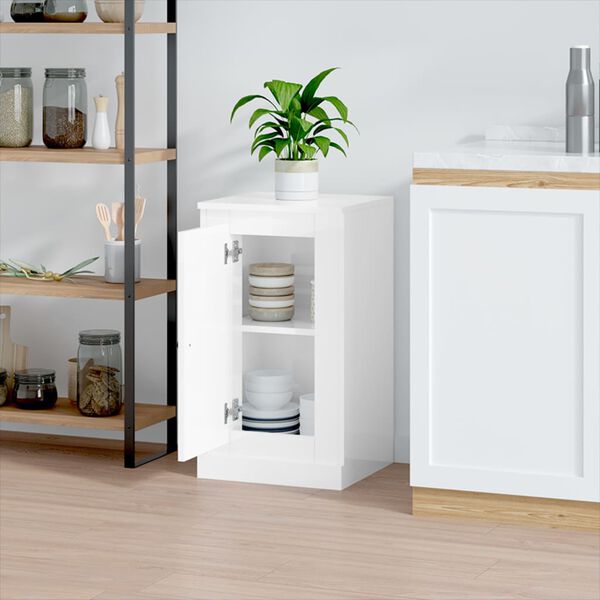 vidaXL Servantă, alb extralucios, 37,5x35,5x67,5 cm, lemn prelucrat