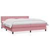 vidaXL Pat box spring cu saltea, roz, 180x210 cm, catifea