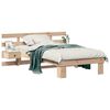 vidaXL Cadru de pat cu headboard Maro 90 x 200 cm Lemn de pin masiv