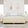 vidaXL Cadru de pat cu saltea Crem 180 x 200 cm țesătură