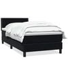 vidaXL Pat box spring cu saltea, negru, 90x220 cm, catifea