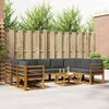 vidaXL Set de canapele de exterior cu pernă 10 pcs Natural și Antracit