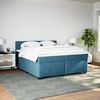 vidaXL Pat box spring cu saltea, albastru, 200x200 cm, catifea