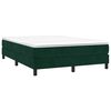 vidaXL Pat box spring cu saltea, verde &icirc;nchis, 140x190 cm, catifea