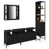 vidaXL Set de mobilier pentru baie 4 pcs Stejar Negru Lemn compozit