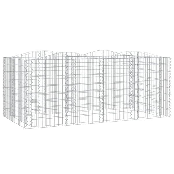 vidaXL Strat &icirc;nălțat cu gabion arcuit, 200x100x100 cm, fier galvanizat