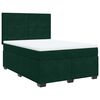vidaXL Pat box spring cu saltea, verde &icirc;nchis, 140x190 cm, catifea