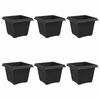vidaXL Vază pătrată pentru flori 6 buc. Negru 23 x 23 x 17,5 cm