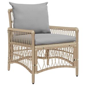 vidaXL Scaun pentru Grădină cu pernă Bej 73 x 61 x 77 cm poliratan