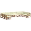 vidaXL Set de canapele de exterior cu pernă 10 pcs Natural și Crem