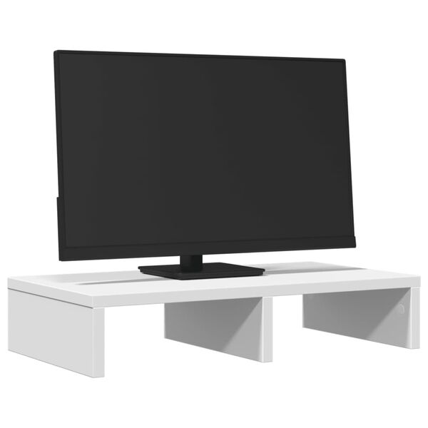 vidaXL Suport de monitor, alb, 50x27x10 cm, lemn prelucrat