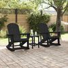 vidaXL Set de lounge pentru grădină 3 pcs Negru HDPE