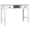 vidaXL Birou, alb, 108x45x76 cm, lemn masiv de paulownia