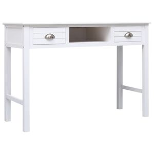 vidaXL Birou, alb, 108x45x76 cm, lemn masiv de paulownia