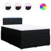 vidaXL Pat box spring cu saltea, negru, 120x190 cm, catifea