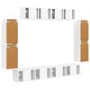 vidaXL Cabinet TV 8 pcs Alb lucios