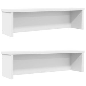 vidaXL Rafturi de bucătărie stivuibile 2 buc Alb 50x15x16 cm
