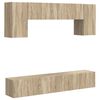 vidaXL Set comodă TV Pe perete 4 pcs Stejar Sonoma Lemn compozit