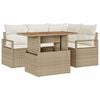 vidaXL Set de canapele pentru grădină 5 buc. Bej Rattan poli