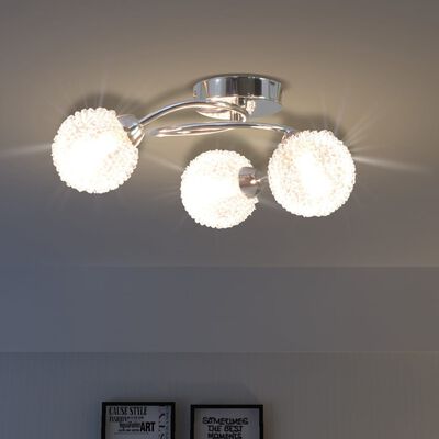 vidaXL Lampă de plafon cu 3 becuri LED G9 120 W