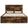 vidaXL Cadru de pat Stejar fumuriu 140 x 190 cm Lemn de pin masiv