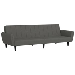 vidaXL Canapea extensibilă cu 2 locuri, gri &icirc;nchis, catifea