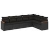 vidaXL Set canapele de grădină cu perne, 7 piese, negru, poliratan