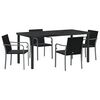 vidaXL Set de masă pentru grădină 5 pcs Negru și Gri Ratan PE