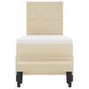 vidaXL Pat cu arcuri cu saltea cu headboard Crem 80 x 200 cm țesătură