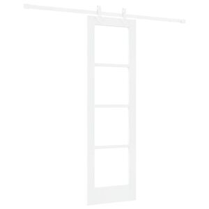 vidaXL Ușă glisantă 61 x 198,5 cm Lemn masiv de pin și sticlă Alb