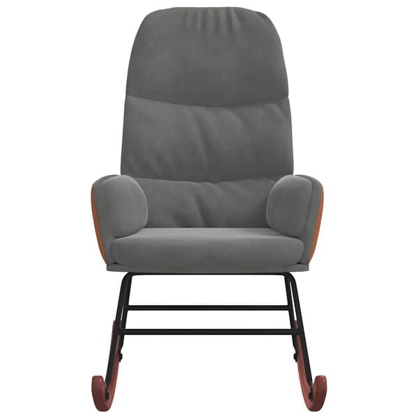 vidaXL Scaun balansoar, gri închis, catifea