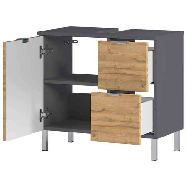 Germania Dulap lavoar GW-Mauresa 34x60x56 cm grafit și stejar Grandson