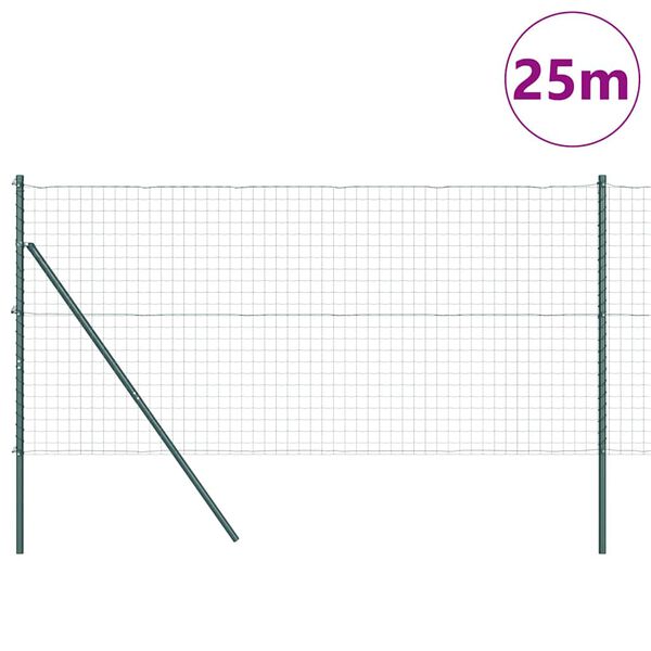 vidaXL Gard cu St&acirc;lp Verde 1,2 x 25 m Oțel și PVC