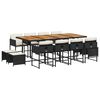 vidaXL Set mobilier de grădină cu perne, 13 piese, negru, poliratan