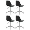 vidaXL Scaune de bucătărie pivotante, 4 buc., negru, PP