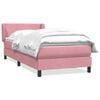 vidaXL Pat box spring cu saltea, roz, 100x220 cm, catifea