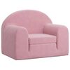 vidaXL Canapea extensibilă pentru copii, roz, pluș moale