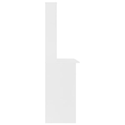 vidaXL Birou cu rafturi, alb, 110x45x157 cm, PAL