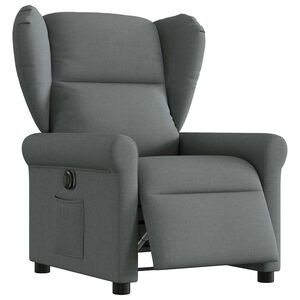 vidaXL Fotoliu rabatabil electric, gri &icirc;nchis, material textil