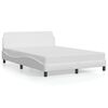 vidaXL Cadru de pat, Dover, alb, 140x190 cm, piele ecologică