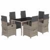 vidaXL Set mobilier de grădină cu perne, 7 piese, gri, poliratan