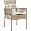 vidaXL Set Bistro de Grădină 3 pcs Bej Rattan poli