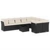 vidaXL Set canapele de grădină cu perne, 10 piese, negru, poliratan