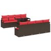 vidaXL Set de canapele pentru grădină 9 buc. Maro Rattan poli