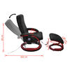 vidaXL Fotoliu de masaj cu taburet, negru, piele ecologică