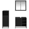 vidaXL Set de mobilier pentru baie 3 pcs Stejar Negru Lemn compozit
