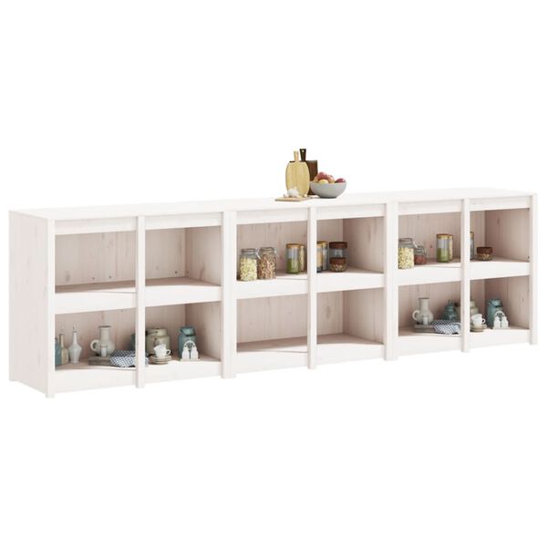 vidaXL Dulapuri de bucătărie de exterior, 3 buc., alb, lemn masiv pin